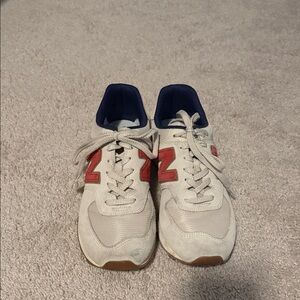 New Balance Cream and Red Sneakers made for JCREW, size W11